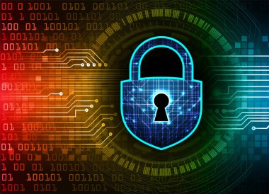 Kilitli siber güvenlik devresi gelecek teknoloji konsepti