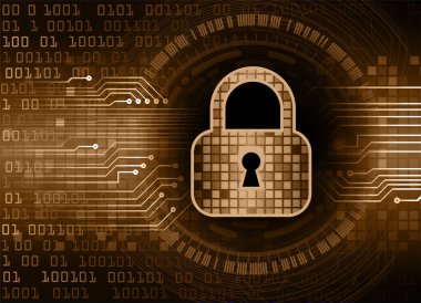 Kilitli siber güvenlik devresi gelecek teknoloji konsepti