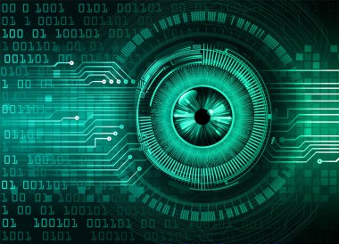 Siber devre gelecek teknolojisi kavramı siber göz şeklinde