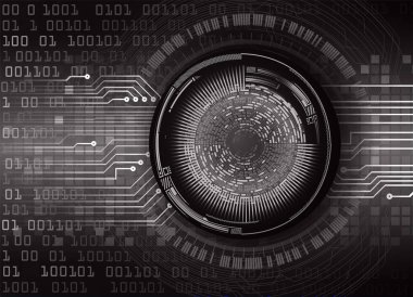 Siber devre gelecek teknolojisi kavramı siber göz şeklinde