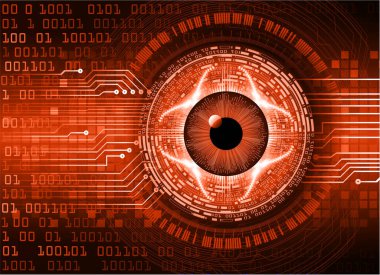 Siber devre gelecek teknolojisi kavramı siber göz şeklinde