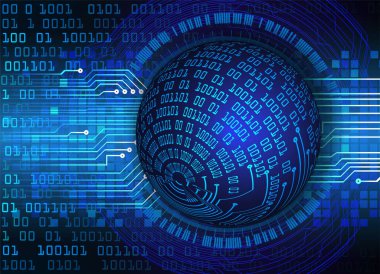 Dünya şekilli siber devre gelecek teknolojisi kavramı