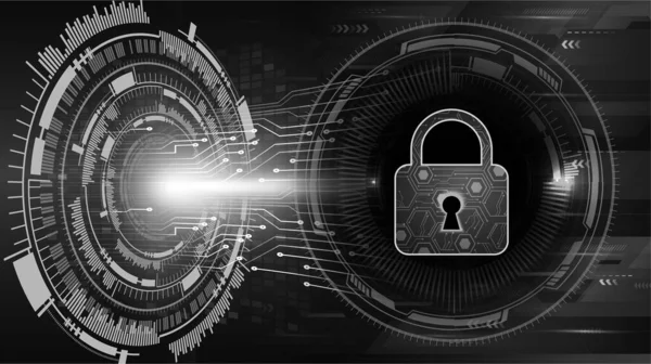 Cyber Security Obvod Budoucí Technologie Koncept Pozadí Zámkem — Stockový vektor