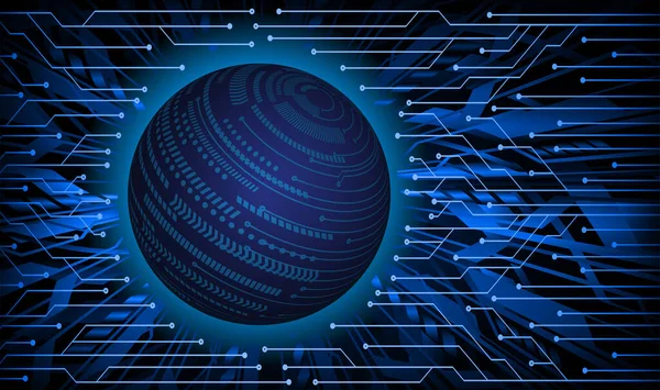 Cyber Circuito Futuro Concepto Tecnología Fondo Con Forma Globo — Vector de stock
