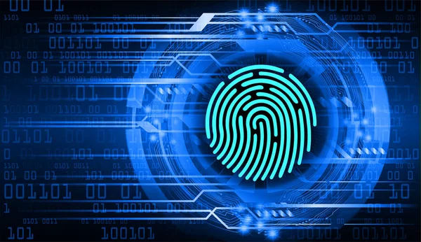 指紋とサイバーセキュリティ回路将来の技術コンセプトの背景 — ストックベクタ