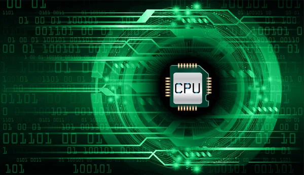 Cyber Circuit Sécurité Future Technologie Concept Arrière Plan Avec Puce — Image vectorielle