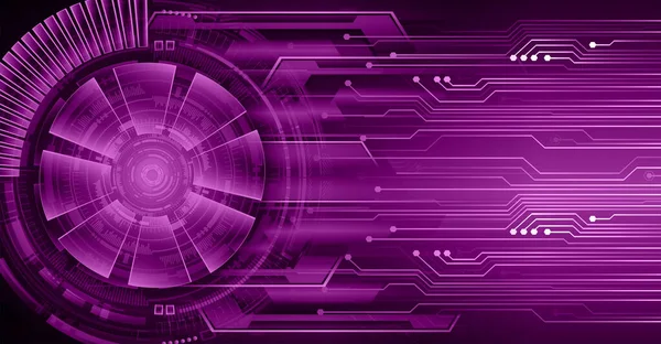 Cyber Circuito Futuro Concepto Tecnología Fondo Forma Ojo Cibernético — Vector de stock
