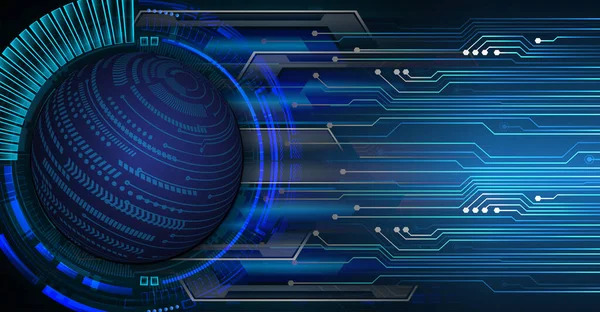 Cyber Circuit Future Technology Konzept Hintergrund Mit Globenform — Stockvektor