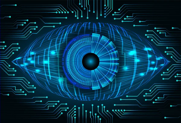 Cyber Circuit Future Technology Konzept Hintergrund Form Von Cyber Auge — Stockvektor