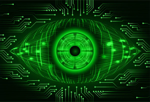Cyber Circuito Futuro Concepto Tecnología Fondo Forma Ojo Cibernético — Archivo Imágenes Vectoriales