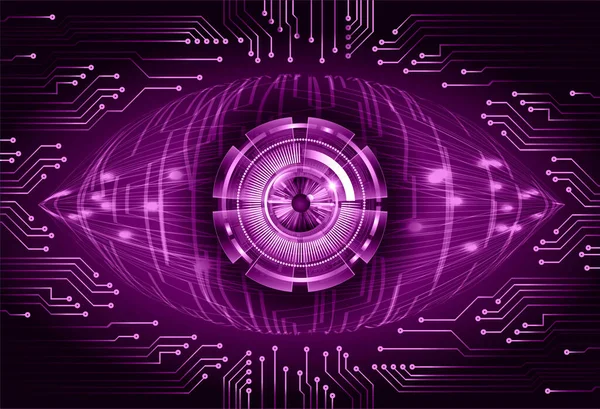 Cyber Κύκλωμα Μελλοντική Τεχνολογία Έννοια Φόντο Σχήμα Του Ματιού Στον — Διανυσματικό Αρχείο