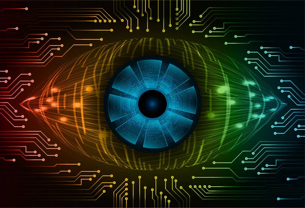 Cyber Circuit Future Technology Concept Background Shape Cyber Eye — Stock Vector