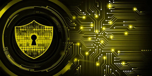 Cyber Sicurezza Circuito Futuro Concetto Tecnologia Sfondo Con Blocco — Vettoriale Stock