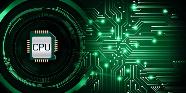 Cyber Circuit Sécurité Future Technologie Concept Arrière Plan Avec Puce — Image vectorielle