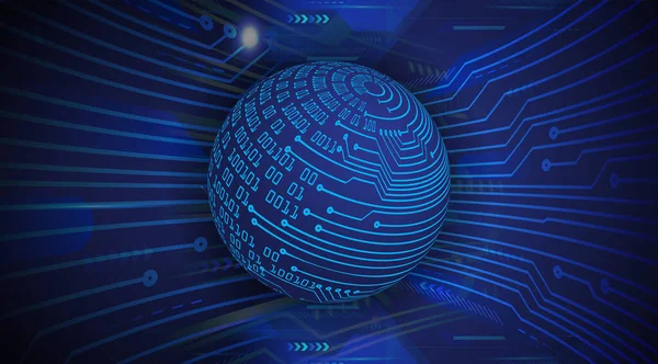 Cyber Circuit Future Technologie Concept Arrière Plan Avec Forme Globe — Image vectorielle