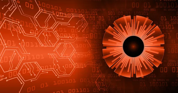 Cyber Circuito Futuro Concepto Tecnología Fondo Forma Ojo Cibernético — Vector de stock