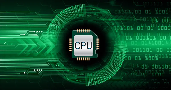 Circuit Securitate Cibernetică Viitor Tehnologie Concept Fundal Cip Cpu — Vector de stoc
