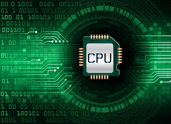 Cyber Security Circuit Toekomstige Technologie Concept Achtergrond Met Cpu Chip — Stockvector
