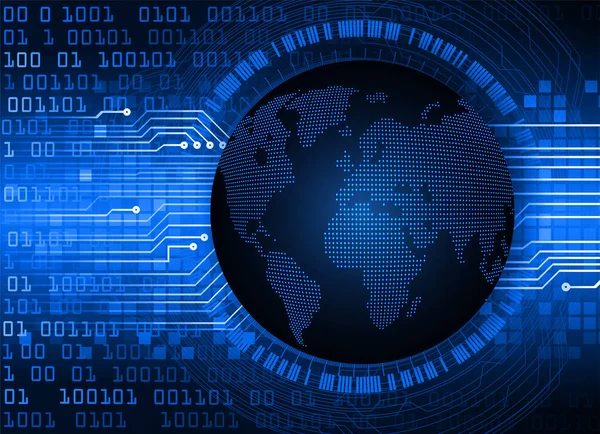 Dünya Şekilli Siber Devre Gelecek Teknolojisi Kavramı — Stok Vektör