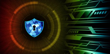 Siber devre gelecek teknoloji kavramı arka plan, kilit kavramı