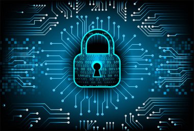 Siber devre gelecek teknoloji kavramı arka plan, kilit kavramı