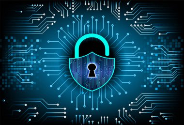 Siber devre gelecek teknoloji kavramı arka plan, kilit kavramı