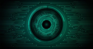 Siber göz ile siber devre gelecek teknolojisi kavramı