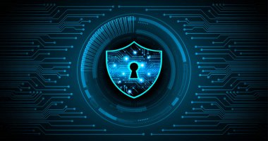 Siber devre gelecek teknoloji kavramı arka plan, kilit kavramı