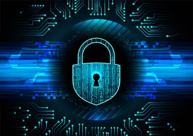 Siber devre gelecek teknoloji kavramı arka plan, kilit kavramı