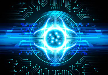 Siber göz ile siber devre gelecek teknolojisi kavramı