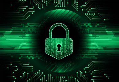 Siber devre gelecek teknoloji kavramı arka plan, kilit kavramı