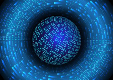 Dünya şekilli siber devre gelecek teknolojisi kavramı