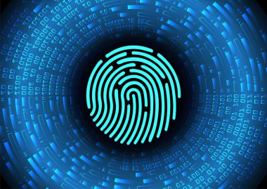 Siber güvenlik devresi parmak izli gelecekteki teknoloji konsepti