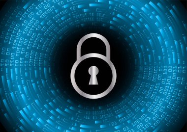 Siber devre gelecek teknoloji kavramı arka plan, kilit kavramı