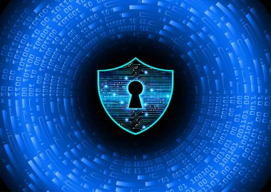 Siber devre gelecek teknoloji kavramı arka plan, kilit kavramı