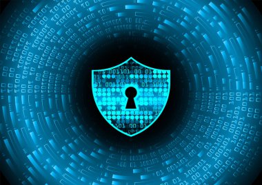 Siber devre gelecek teknoloji kavramı arka plan, kilit kavramı