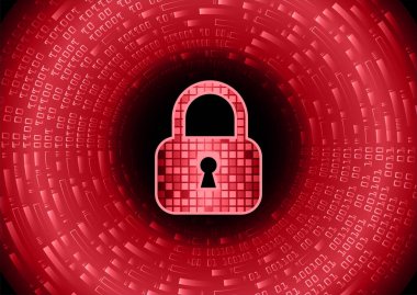 Siber devre gelecek teknoloji kavramı arka plan, kilit kavramı