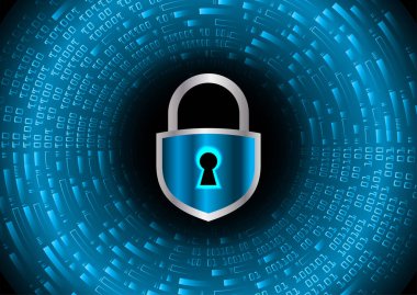 Siber devre gelecek teknoloji kavramı arka plan, kilit kavramı