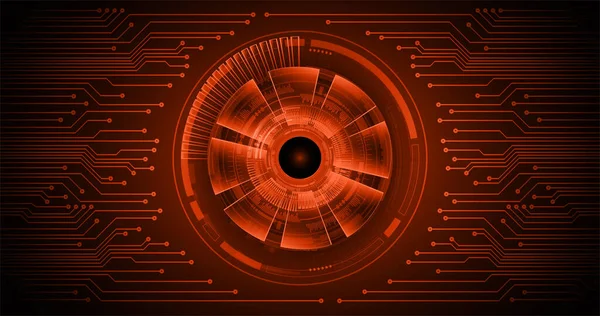 Cyber Circuito Futuro Concetto Tecnologia Sfondo Con Occhio Cyber — Vettoriale Stock