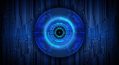 Siber devre gelecek teknolojisi kavramı siber göz şeklinde