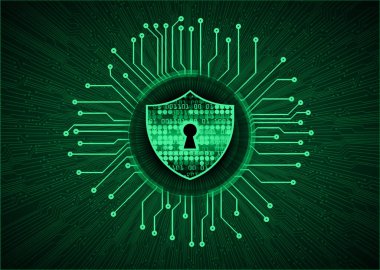 Siber devre gelecek teknoloji kavramı arka plan, kilit kavramı