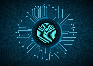Siber güvenlik devresi parmak izli gelecekteki teknoloji konsepti