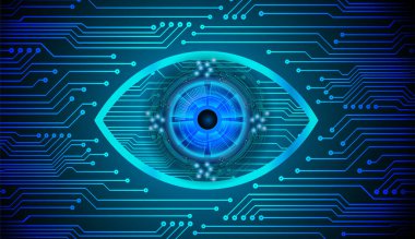Siber devre gelecek teknolojisi kavramı siber göz şeklinde