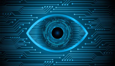 Siber devre gelecek teknolojisi kavramı siber göz şeklinde