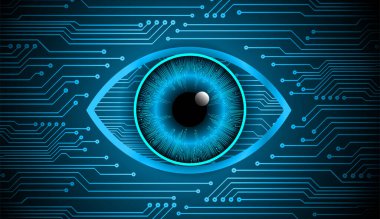 Siber devre gelecek teknolojisi kavramı siber göz şeklinde