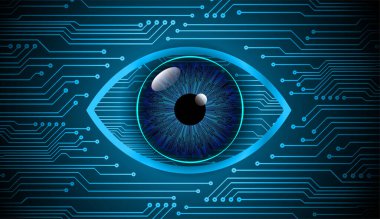 Siber devre gelecek teknolojisi kavramı siber göz şeklinde