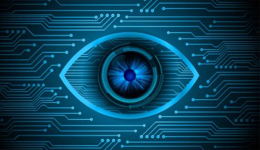 Siber devre gelecek teknolojisi kavramı siber göz şeklinde