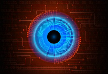 Siber devre gelecek teknolojisi kavramı siber göz şeklinde
