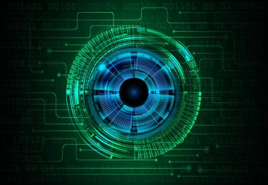 Siber devre gelecek teknolojisi kavramı siber göz şeklinde