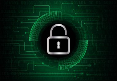 Siber devre gelecek teknoloji kavramı arka plan, kilit kavramı